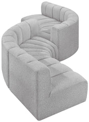 Arc - Boucle Fabric 6 Piece Modular Sofa - Black