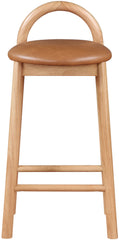 Calvin - Faux Leather Stool - Light Brown Legs
