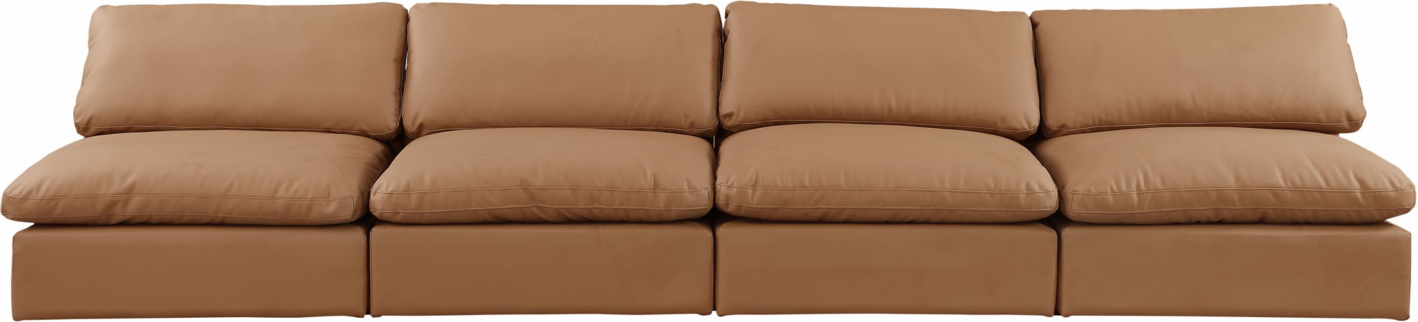 Comfy - Faux Leather Modular Armless Sofa 4 Seats