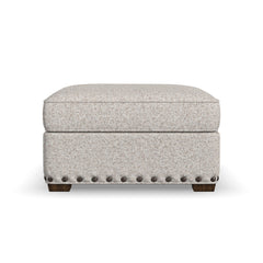 Milo - Fabric Cocktail Ottoman With Nailhead Trim