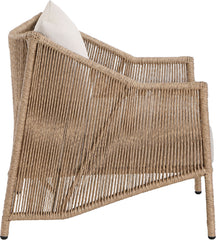 Coastline - Olefin Water Resistant Fabric And Wicker Outdoor Patio Accent Chair - Beige