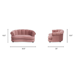 Halle - Rolled Arm Dog Bed - Pink