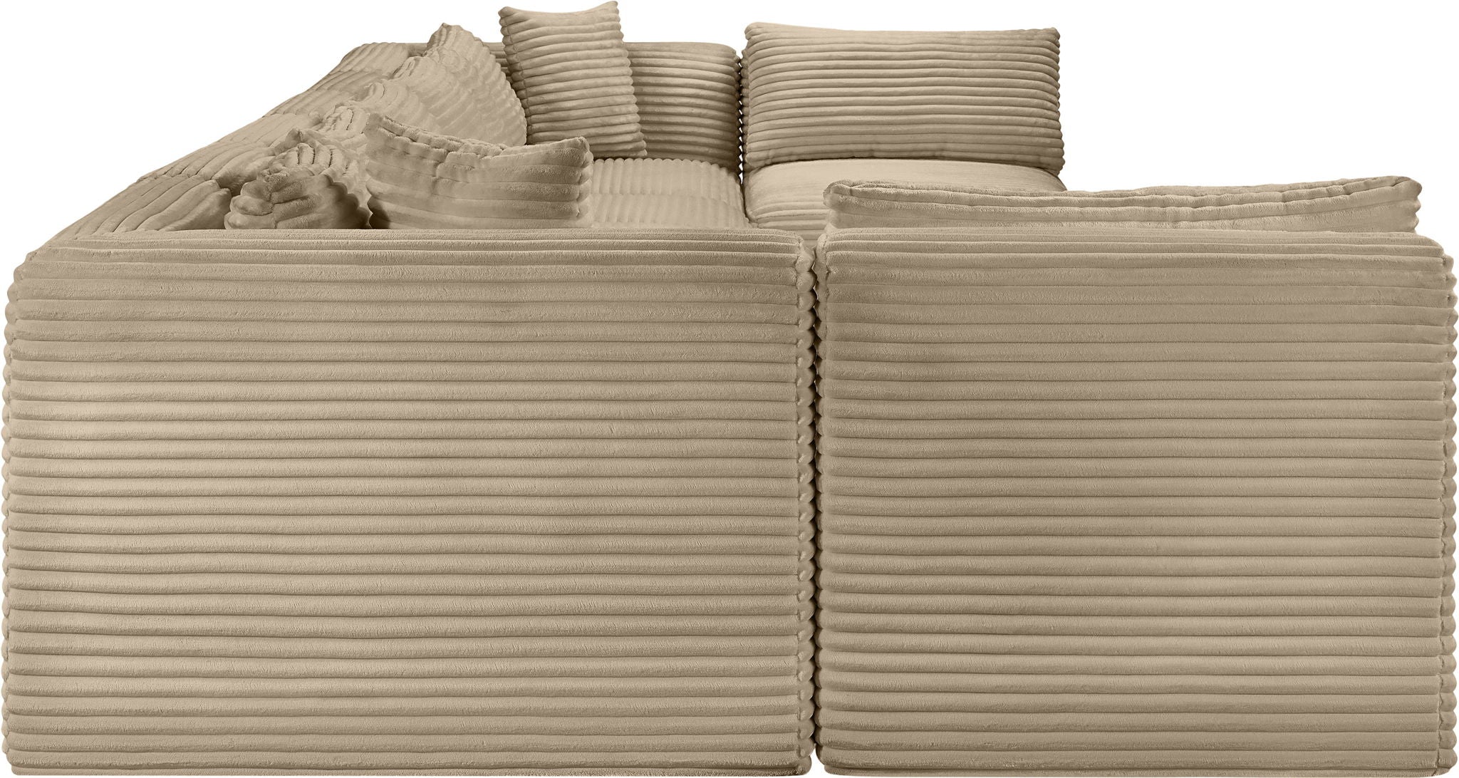 Shaggy - Fabric 8 Piece Modular U-Shaped Armless Sectional