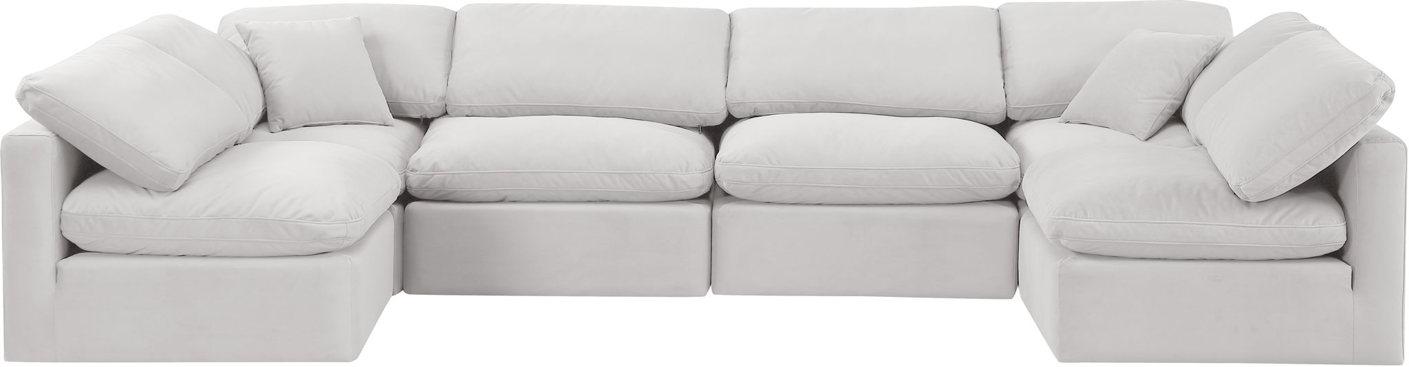 Indulge - Velvet 6 Piece Modular U-Shaped Sectional
