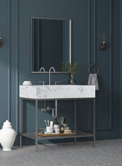 Marmo - Engineered Marble Bathroom Vanity With Chrome Base