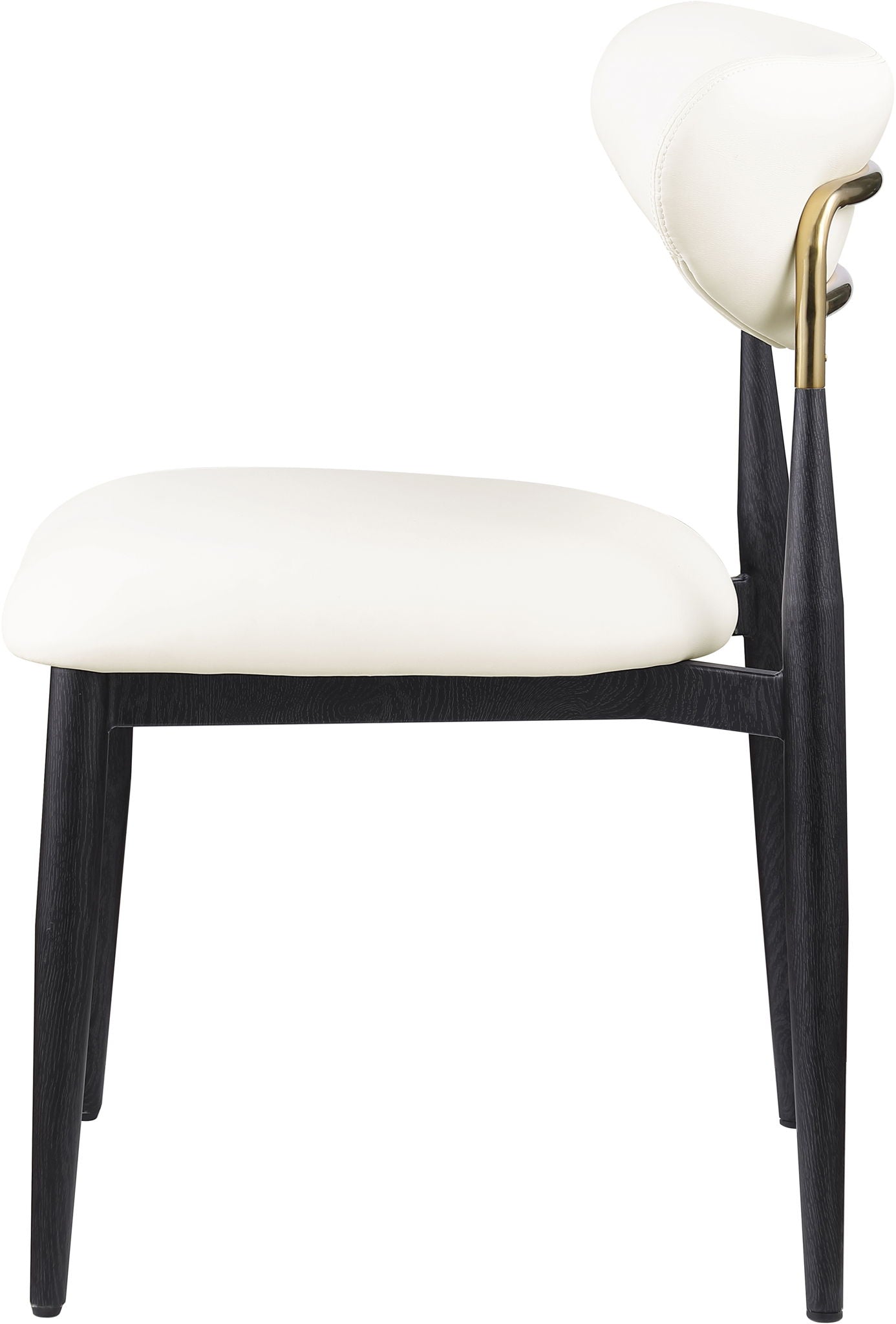 Ronda - Vegan Leather Upholstered Dining Side Chair - Black Legs