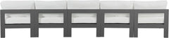 Nizuc - Outdoor Patio 5 Seat Modular Armless Sofa With Gray Frame