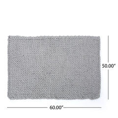 Cozy Knitted Acrylic Throw Blanket With Double Sided Design