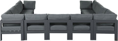 Nizuc - Outdoor Patio 11 Piece Modular Sectional With Gray Frame
