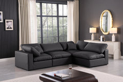 Comfy - 4 Piece Faux Leather Modular Armless Sectional