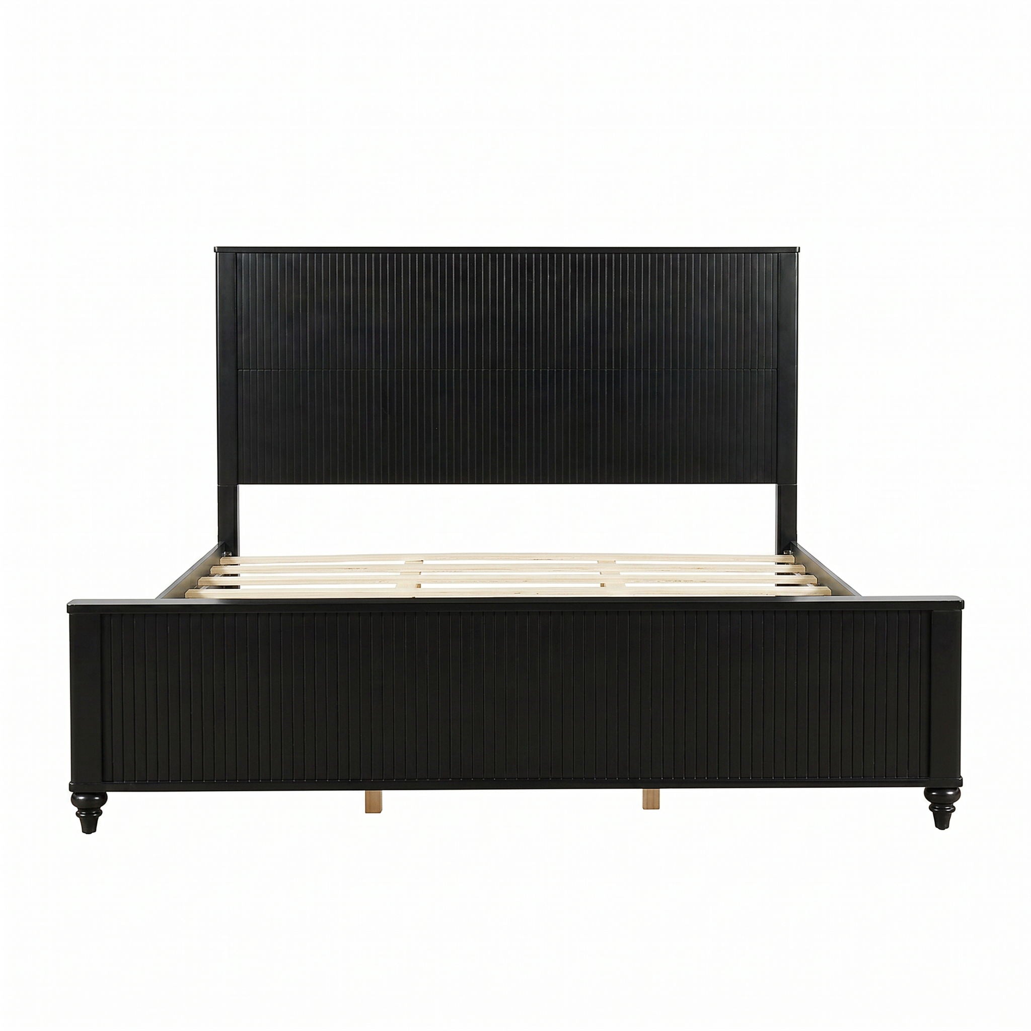 Fluted Platform Bed Frame, No Box Spring Needed