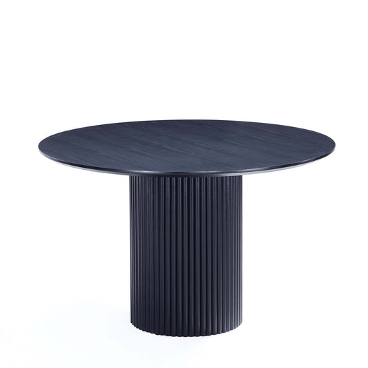 Hathaway - Round Dining Table With Ribbed Base
