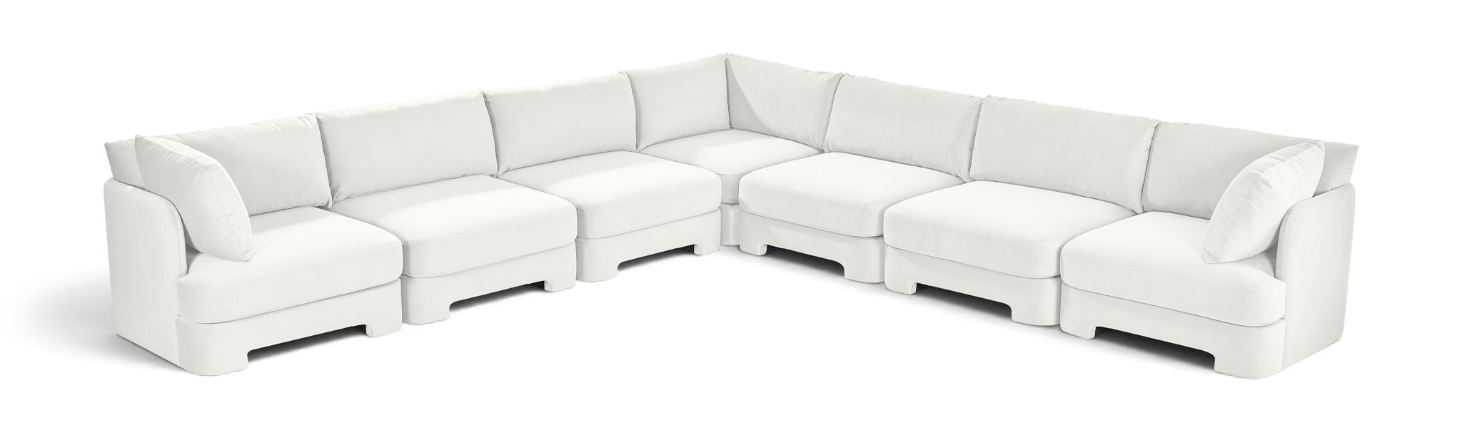 Hammond - Velvet Performance Fabric Upholstered 7 Piece Corner Sectional