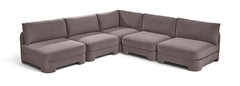 Hammond - Velvet Performance Fabric Upholstered 5 Piece Armless Sectional