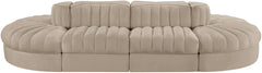 Rummi - Oval Velvet Performance Fabric Upholstered 8 Piece Modular Sectional