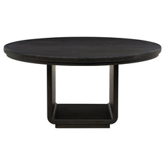 Leandro - 60" Round Dining Table - Burnished Black