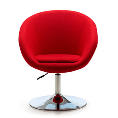 Upholstered Swivel Lounge Chair With Adjustable Height - Red
