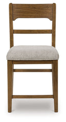 Cabalynn - Oatmeal / Light Brown - Upholstered Barstool (Set of 2)