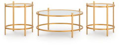 Pearlox - Gold - Occasional Table Set (Set of 3)
