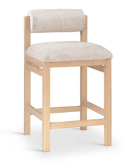 Roundhill - Fabric Counter Stool - Natural Frame