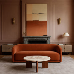 Varenna - Marble Top And Acacia Wood Base Coffee Table - Cream