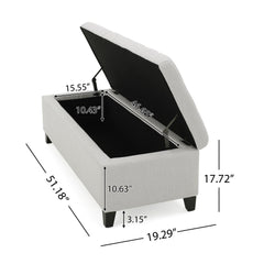 Upholstered Storage Ottoman Bench, Foot Rest For Bedroom