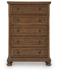 Zackaryn - Five Drawer Chest - Warm Brown