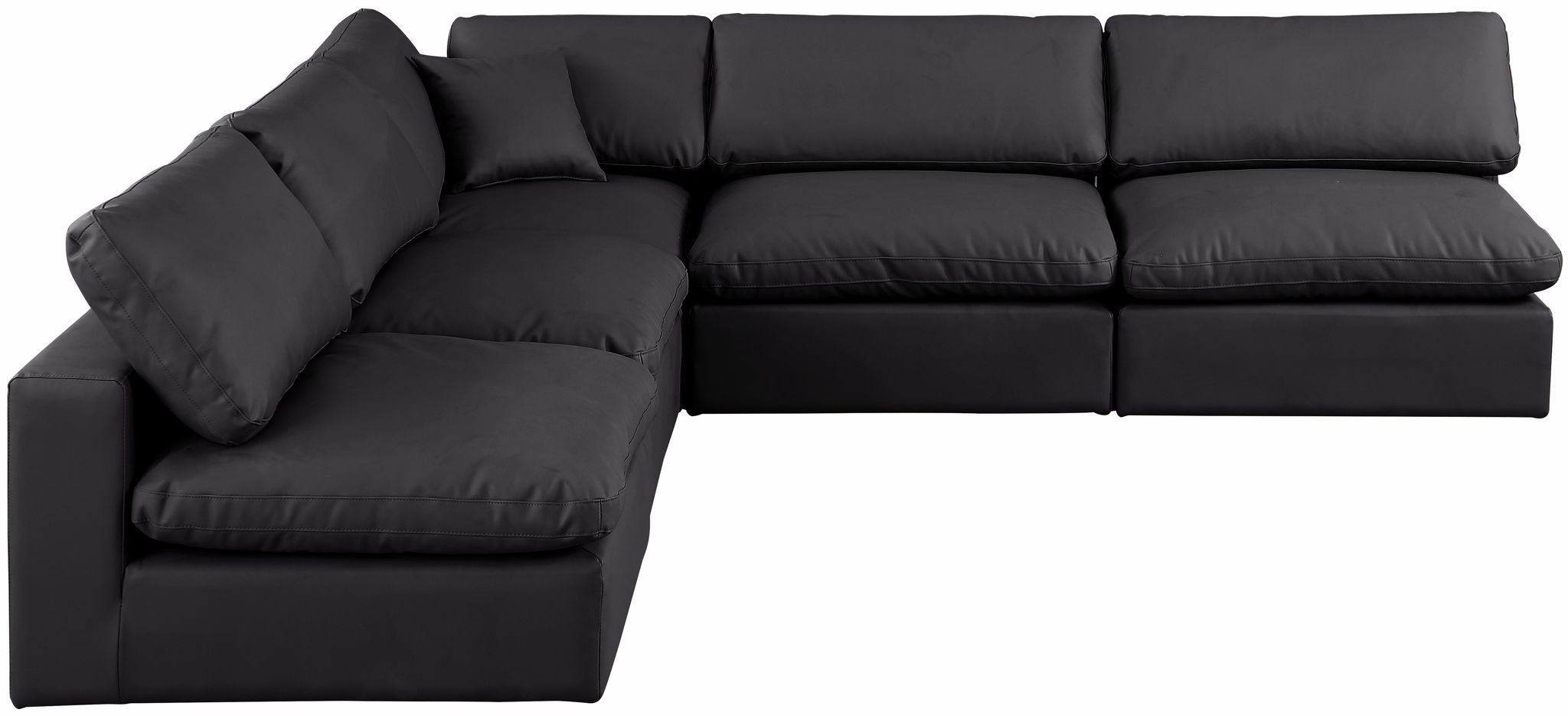 Comfy - 5 Piece Faux Leather Modular Corner Armless Sectional