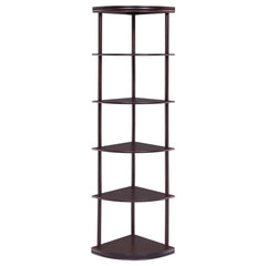 Bonwick - Wood 5-Shelf Corner Bookshelf - Cappuccino