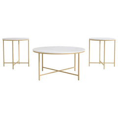 Ellison - Round Marble Coffee And End Table Set
