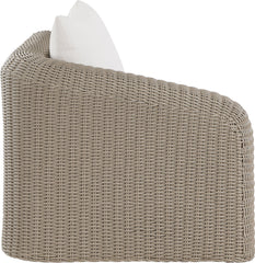 Seacrest - Olefin Water Resistant Fabric And Wicker Outdoor Patio Left Arm Chair