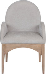 Waldorf - Chenille Dining Arm Chair With Natural Legs