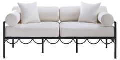 Portofino - Resilient Water Repellent Fabric 69.75" Upholstered Outdoor Patio Loveseat