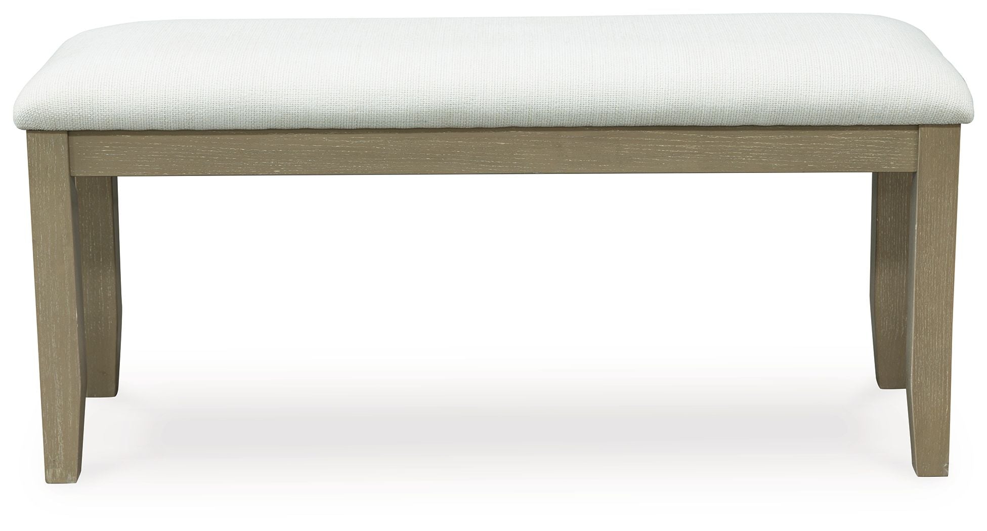 Calmoro - Large Upholstered Dining Room Bench - Off White / Gray