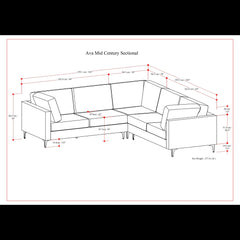 Ava - Mid Century Corner Sectional Sofa Handcrafted