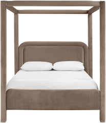 Salina - Velvet Upholstered Bed - Taupe