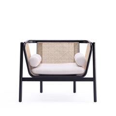 Versailles - Accent Armchair With Rattan Frame - Cream
