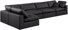 Comfy - 5 Piece Faux Leather Modular Sectional