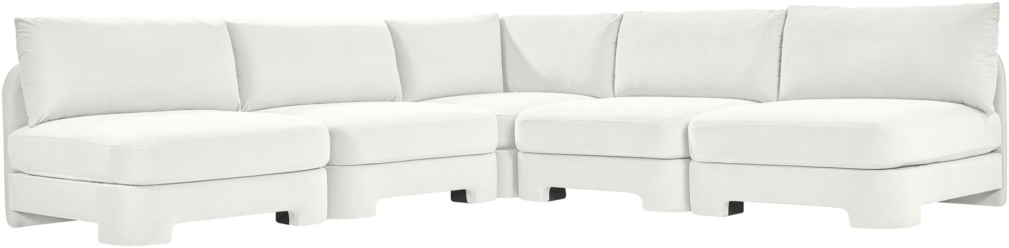 Hammond - Velvet Performance Fabric Upholstered 5 Piece Armless Sectional