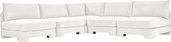 Hammond - Velvet Performance Fabric Upholstered 5 Piece Armless Sectional