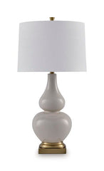 Weswick - Ceramic Table Lamp - Cream / Gold Finish