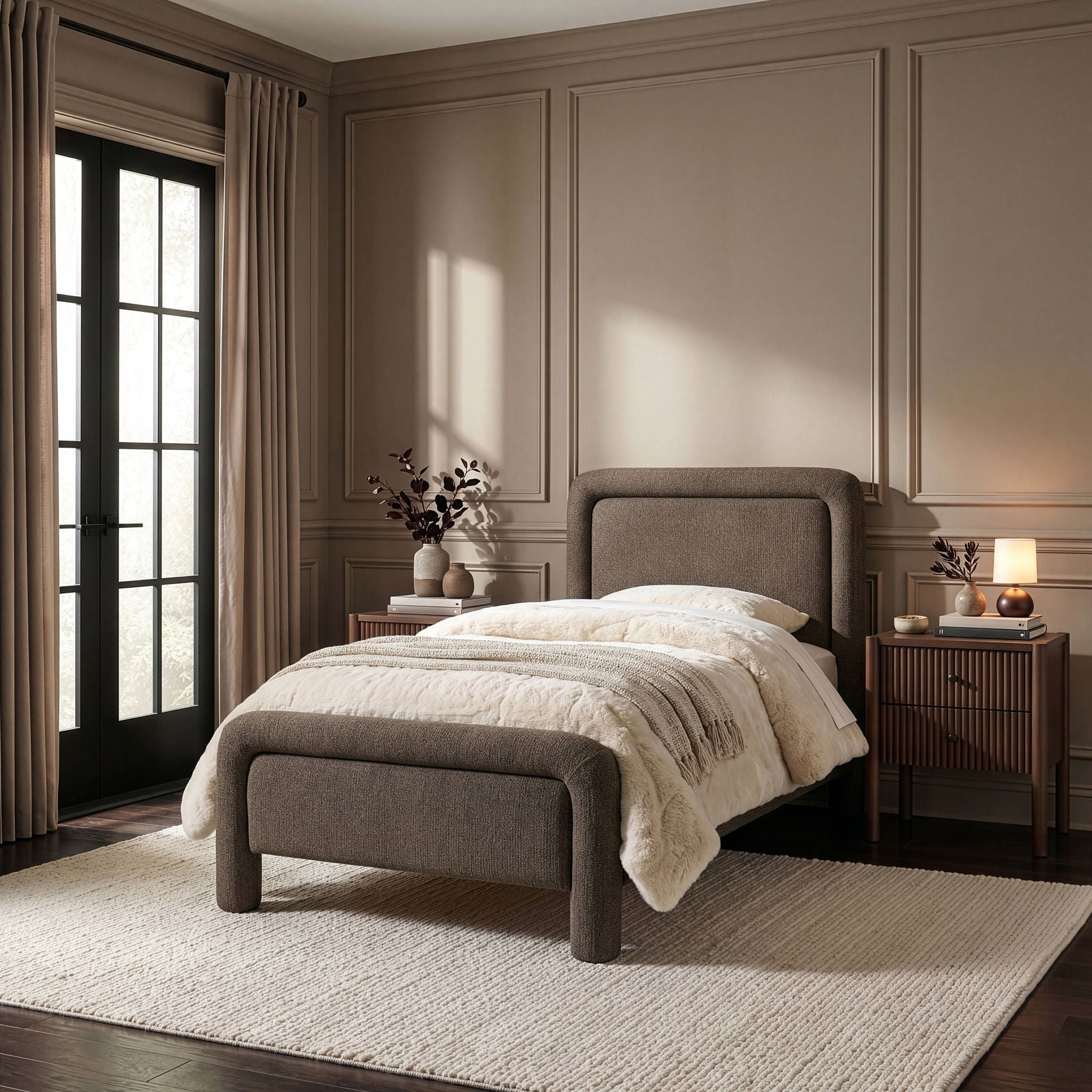 Baylor - Fabric With Interwoven Chenille Upholstered Bed