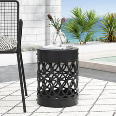 Outdoor Metal Large End Table, Modern Design