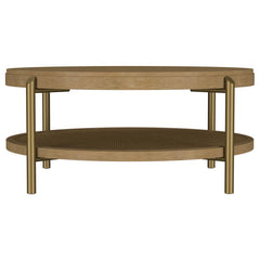 Arini - Round Coffee Table With Storage Shelf