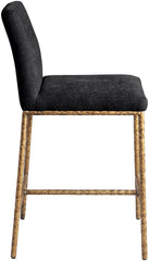 Reeves - Chenille Fabric Upholstered Counter Stool (Set of 2) - Gold Base