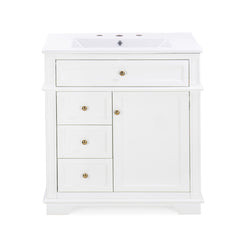 Freestanding Bathroom Vanity With Sink, Soft Closing Door, Tip Out Drawer