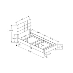 Bed, Upholstered, Frame Only, Transitional