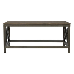 Industrial Cross Metal Coffee Table - Pewter