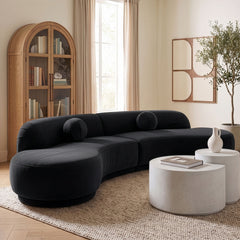 Avra - 146" Velvet Performance Fabric Upholstered Sectional
