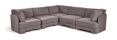 Hammond - Velvet Performance Fabric Upholstered 5 Piece Corner Sectional